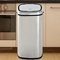 Sensor Bin 68 L Dustbin Stainless Steel Automatic Silver Dust-Silver