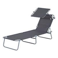 Outsunny 2PC Sun Lounger Canopy Reclining Chair Outdoor Patio Garden Chaise Set