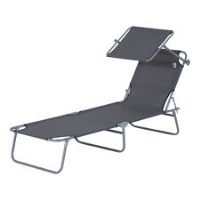 Outsunny 2PC Sun Lounger Canopy Reclining Chair Outdoor Patio Garden Chaise Set