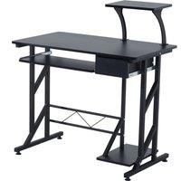 HOMCOM Computer Desk Quality Office Home PC Shelf Tray Wood Station