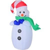 HOMCOM 4ft Inflatable Standing Christmas Decoration Large Waterproof Snowman with LED and Inflator