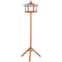 PawHut Portable Wooden Bird Feeder Station with Stand for Garden, Patio or Balcony