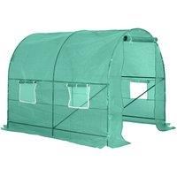 Outsunny Dome Polytunnel Greenhouse  Galvanized Frame 250L x 200W x200H cm