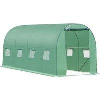 Outsunny Walk in Polytunnel Outdoor Garden Greenhouse with Windows and Doors (4 x 2M)