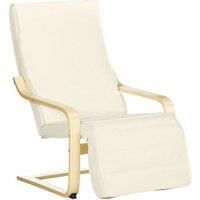 Adjustable Cream White Recliner With Removable Cushion