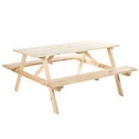 Outsunny 5.8FT Outdoor Wooden Picnic Table Bench Garden Patio Pub Chair 4 Seats