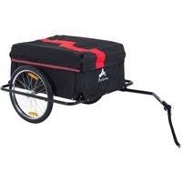 HOMCOM Folding Bike Trailer Cargo in Steel Frame Extra Bicycle Storage Carrier with Removable Cover and Hitch (Red and Black)