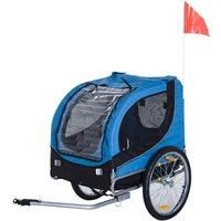 Pawhut Bicycle Dog Carrier Jogger Kit Bike Trailer with Steel Frame Cover and Suspension (Blue)