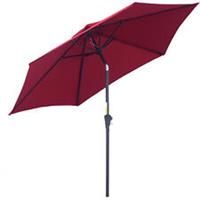 Outsunny Patio Umbrella Parasol Sun Shade Garden Aluminium Wine Red 2.7M