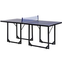 HOMCOM Tennis Table Ping Pong Foldable with Net Game Steel Blue 183cm Indoor