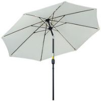 Outsunny Patio Umbrella Canopy Tilt Sun Shade Aluminium White F2.65M