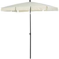 Outsunny Aluminium Sun Umbrella Parasol Patio Garden Rectangular Tilt 2M x 1.25M Off-White