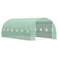 Outsunny 6L x 3W x 1.9H M Greenhouse Walk-in Polytunnel Outdoor Garden Flower Vegetable Planter Steel Frame w/Zipped Door