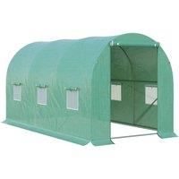 Outsunny 4L x 2W x 1.9H M Greenhouse Walk-in Polytunnel Outdoor Garden Flower Vegetable Planter Steel Frame w/Zipped Door