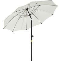 Outsunny 2.65M Patio Sun Umbrella Parasol Tilt Shade Shelter Canopy Aluminium Frame (Off-White)