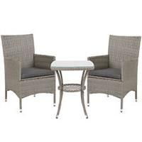 Outsunny 3PC Rattan Bistro Set Wicker Furniture for Garden Outdoor Balcony Patio