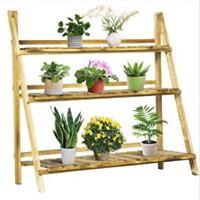 Outsunny 3 Tier Flower Ladder Folding Garden Plant Display Rack 100Lx37Wx93H(cm)
