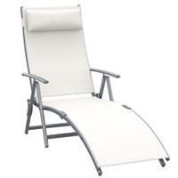 Sun Lounger Recliner Foldable 4 Position Textilene with Arm Rests