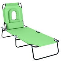 Outsunny Garden Sun Lounger Outdoor Folding Day Bed Chair Beach Pool Recliner