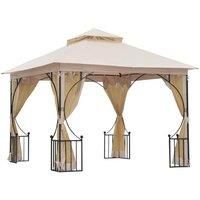 3 x 3M Metal Gazebo Pavilion Garden Party Tent Shelter 2-Tier Sun Shade Patio