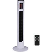 HOMCOM 38/'/' Freestanding Tower Fan, 3 Speed 3 Mode, 12h Timer, 70 Degree Oscillation, LED Panel, 5M Remote Controller, White