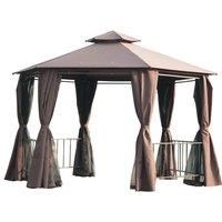 2M Outdoor Gazebo Canopy Party Tent 2 Tier Side Wall Patio Steel 2 Colours