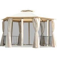 2M Outdoor Gazebo Canopy Party Tent 2 Tier Side Wall Patio Steel 2 Colours