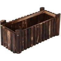 Outsunny Raised Flower Bed Wooden Rectangular Planter Container Box 4 Feet