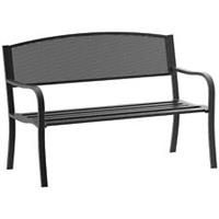 Outsunny 2 Seater Metal Bench Patio Park Loveseat Garden Chair Outdoor Seating