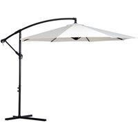 Outsunny 3 meter Cantilever Umbrella Garden Banana Parasol Patio Hanging Sun Shade - Cream White