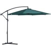 3M Garden Cantilever Umbrella Parasol Hanging Banana Sun Shade Dark Green Patio