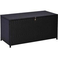 Outsunny Rattan Storage Box Outdoor Indoor Wicker Cabinet Chest Garden Furniture 118 x 54 x 59cm - Dark Brown
