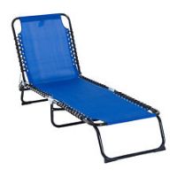 Outsunny Garden Sun Lounger Reclining Cot Foldable Hiking Camping Chair Recliner