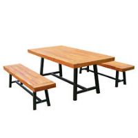 Outsunny 3 Pieces Acacia Wood Picnic Dining Set Outdoor Indoor Furniture Natural
