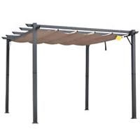 Outsunny 3M X 3M Pergola Gazebo Sun Shade Shelter Aluminium Garden Canopy