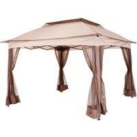 3.25 x 3.25m Garden Metal Gazebo Party Canopy Tent Sun Shelter w/ Net Curtain