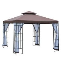 Outsunny 3m Metal Gazebo Canopy Pavilion Event Marquee Party Tent Mosquito Net