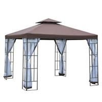 Outsunny 3m Metal Gazebo Canopy Pavilion Event Marquee Party Tent Mosquito Net