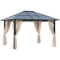 Outsunny 3x3.6m Garden Metal Gazebo Pavilion Party Tent Canopy Sun Shade