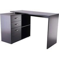 Computer Desk Table Workstation L Shape Drawer Shelf File Cabinet Home Office