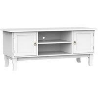 HOMCOM 120CM Wooden TV Stand Cabinet Storage Unit Console Media Table Living Room Entertainment Center Media Furniture Ivory White