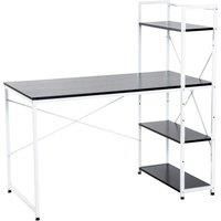 Zennor Zimr Metal Frame Workstation with 4-tier Bookshelf - Monochrome