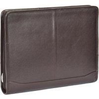 Real Leather Folio Bag Zip Around Folder File A4 Paper Ring Binder Underarm Bag
