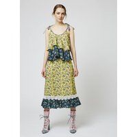 House of Holland Women's Crepe Ditsy Frill Hem Midi Skirt | Size: 10