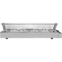 KuKoo Wet Well Catering Bain Marie Food Warmer Display, 5 Pan, 1/2 GN, 1.5kW,