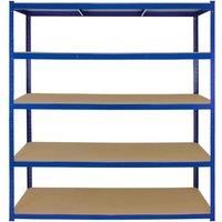 5 Tier Metal Garage Storage Shelving Unit 160cm x 60cm T-Rax Shed Organizer Bay
