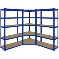 1 x Corner Racking Unit 2 x 90cm Garage Shelves Shelving Racking Boltless
