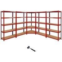 Monster Racking Z-rax 90Cm Corner Racking Bundle Corner Shelving & 4 Garage Racking Bays, Red