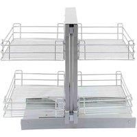 KuKoo Magic Corner Kitchen Basket Pull Out Left 80-90cm - Slide Out Wire Storage