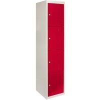 Steel Lockers 4 Doors Metal Staff Storage Lockable Gym Changing Room School Red